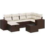 vidaXL 7-dijelni set vrtnih sofa od poliratana s jastucima smeđi | shoptok.hr
