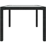vidaXL Vrtni stol 150x90x75 cm od kaljenog stakla i poliratana crni | shoptok.hr