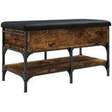 vidaXL Klop za čevlje dimljen hrast 82x42x45 cm inženirski les | Shoptok.si