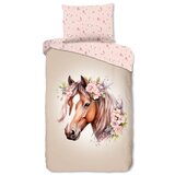 Good Morning Ružičasta/smeđa pamučna dječja posteljina za krevet za jednu osobu 140x200 cm Avera – | shoptok.hr