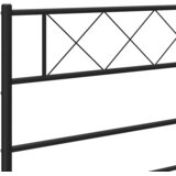 Metalni okvir kreveta uzglavlje i podnožje crni 193x203 cm | shoptok.hr