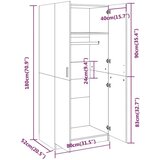 Garderobna omara dimljeni hrast 80x52x180 cm konstruiran les, (20705623) | Shoptok.si