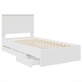  Krevetna konstrukcija Bijelo 100 x 200 cm Inženjersko Drvo | shoptok.hr