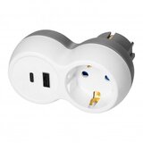 Orno Razvodnik belo-sivi 2P+E USB-A+C punjač 16A OR-AE-13302(GS) | Eponuda.com