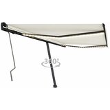 vidaXL ročno zložljiva tenda z led lučkami 450x300 cm krem | Shoptok.si