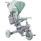 Momi otroški voziček SOLIVIA 4v1 (voziček, voziček s streho, tricikel, poganjalček), zeleno-siva | Shoptok.si