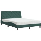 vidaXL Postelja z vzmetnico temno zelena 140x200 cm žamet, (21095106) | Shoptok.si