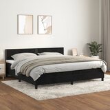 The Living Store Box spring postelja z vzmetnico črna 200x200 cm žamet - Box Spring Postelja, (21492534) Cene