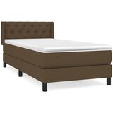  Krevet s oprugama i madracem tamnosmeđi 80x200 cm od tkanine | shoptok.hr