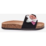 Boto EVENTO Women's Slides With Flowers On Cork Platform Black Zinrosa | Shoptok.si