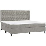  Box spring postelja z vzmetnico svetlo siva 200x200 cm žamet, (20788895) | Shoptok.si