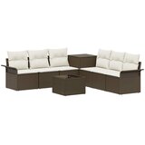  Set sofe 8 kom. Smeđa i krem bijela Poli Rattan i čelik | shoptok.hr