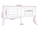  Uzglavlje za krevet crno 206 x 4 x 100 cm od masivne borovine | shoptok.hr