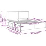  Konstrukcija postelje Sonoma 200 x 200 cm Masivno borovo les, (5000104050) | Shoptok.si