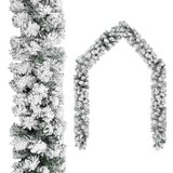 vidaXL božična girlanda s snegom zelena 10 m PVC | Shoptok.si