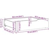 vidaXL Predal za posteljo 2 kosa rjava 75x55x16 cm trdna borovina | Shoptok.si