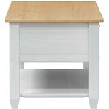  Stolić za kavu s ladicama Bijelo 100 x 48 x 45 cm Čvrsto borovo drvo - Bijelo | shoptok.hr