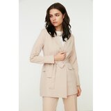 Trendyol Beige Belted Pocket Detailed Blazer Woven Jacket | Eponuda.ba