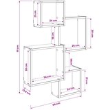 Police u obliku zida Zidna montaža Crna 64 x 13,5 x 91,5 cm | shoptok.hr
