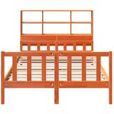 vidaXL Krevet s regalom za knjige bez madraca 150x200 cm masivno drvo | shoptok.hr