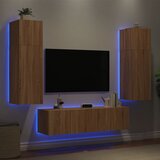  The Living Store Komplet TV omaric LED 6-delni sonoma hrast inženirski les - Stenska TV Enota, (21555472) Cene