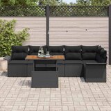  Sjedeća garnitura za vrt 7 kom. Crna poliratan 100 x 55 x 73 cm | shoptok.hr