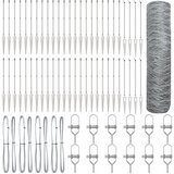 vidaXL Heksagonalna ograda 0.4x100 m Pocinčani čelik, Stupovi ograde sa šiljkom 13 kom Ø32 mm 60 cm Pocinčani čelik | shoptok.hr