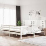 Furnova Posteljni okvir brez vzmetnice bel 200x200 cm trdna borovina, (21938075) Cene