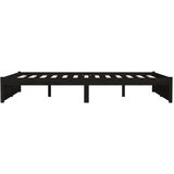  Posteljni okvir črn iz trdnega lesa 140x190 cm, (20647841) | Shoptok.si