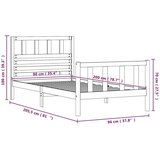 Posteljni okvir iz trdnega lesa 90x200 cm, (20644075) | Shoptok.si