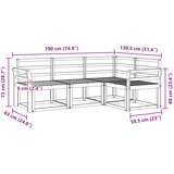  Set vanjskih sofa 4 pcs Bijela 190 x 130,5 x 73 cm | shoptok.hr