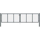  Vrtna vrata od mrežastog čelika 400 x 75 cm sive boje | shoptok.hr