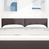  LED vzglavnik s gumbi, temno rjav, 80 cm, tkanina, (22052209) | Shoptok.si