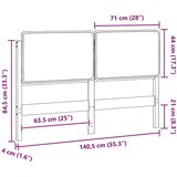  Tapecirani uzglavlje Prirodna i crna 135 cm Čvrsto borovo drvo | shoptok.hr