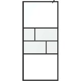  Zid za walk-in tuš Crna 90 x 195 x 0,5 cm Staklo i aluminij | shoptok.hr