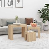  Uklapajući stolići za kavu 3 kom boja hrasta sonome od iverice | Eponuda.com