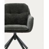 Kave Home Temno zelen oblazinjen jedilni stol z nasloni za roke Lexa – | Shoptok.si