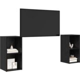 vidaXL Komplet TV omaric s polico 2 pcs Črni hrast 72 x 35 x 36.5 cm | Shoptok.si