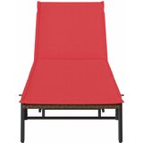  Ležaljka s jastukom, smeđa, poli ratan | Shoptok.si