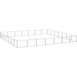 vidaXL Pasji boks srebrn 49 m² jeklo Cene
