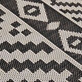  Vanjski tepih ravnog tkanja 100 x 200 cm crne pruge | Eponuda.com