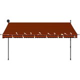 Tenda na ručno uvlačenje s LED svjetlom 350 cm narančasto-smeđa | Eponuda.com