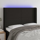  LED uzglavlje crno 147 x 16 x 118/128 cm od tkanine | shoptok.hr