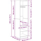 vidaXL Garderobna omara Črni hrast 50 x 50 x 200 cm Konstruiran les | Shoptok.si