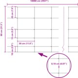 vidaXL Field Fence 0.8x100 m Pocinkano jeklo | Shoptok.si