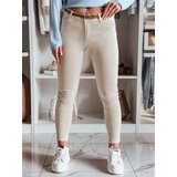 DStreet Spodnie damskie jeansowe CLARET z paskiem w zestawie jasnobeżowe | shoptok.hr