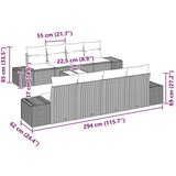  9-delni vrtni sofa komplet z blazinami Rjava Poli Ratan, (22092309) | Shoptok.si