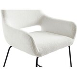 Livetastic Naslanjač Bouclé, Bela | Shoptok.si