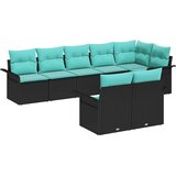 vidaXL Vrtna sedežna garnitura s shranjevanjem 8 pcs Črna poli ratan, (5000144847) | Shoptok.si