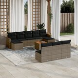 vidaXL 11-dijelni set vrtnih sofa od poliratana s jastucima sivi | shoptok.hr
